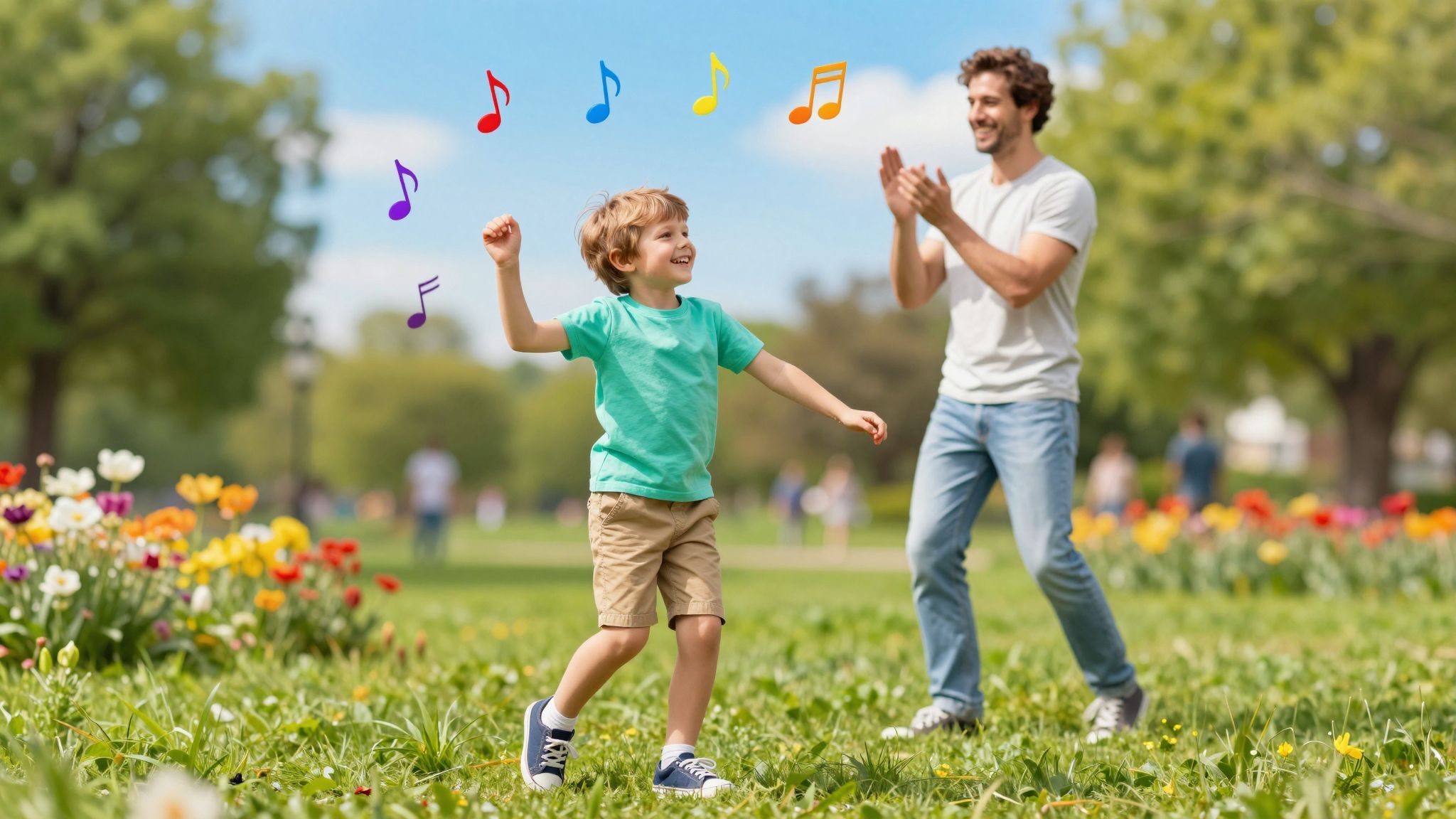 A szülők példával ösztönzik a gyerekek ritmusérzékét.