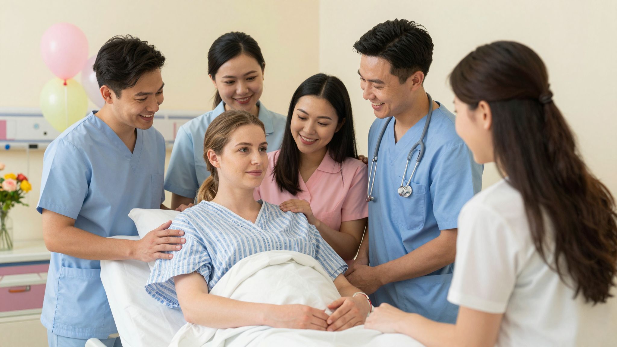 A támogató csapat növeli a szülés sikerességét.