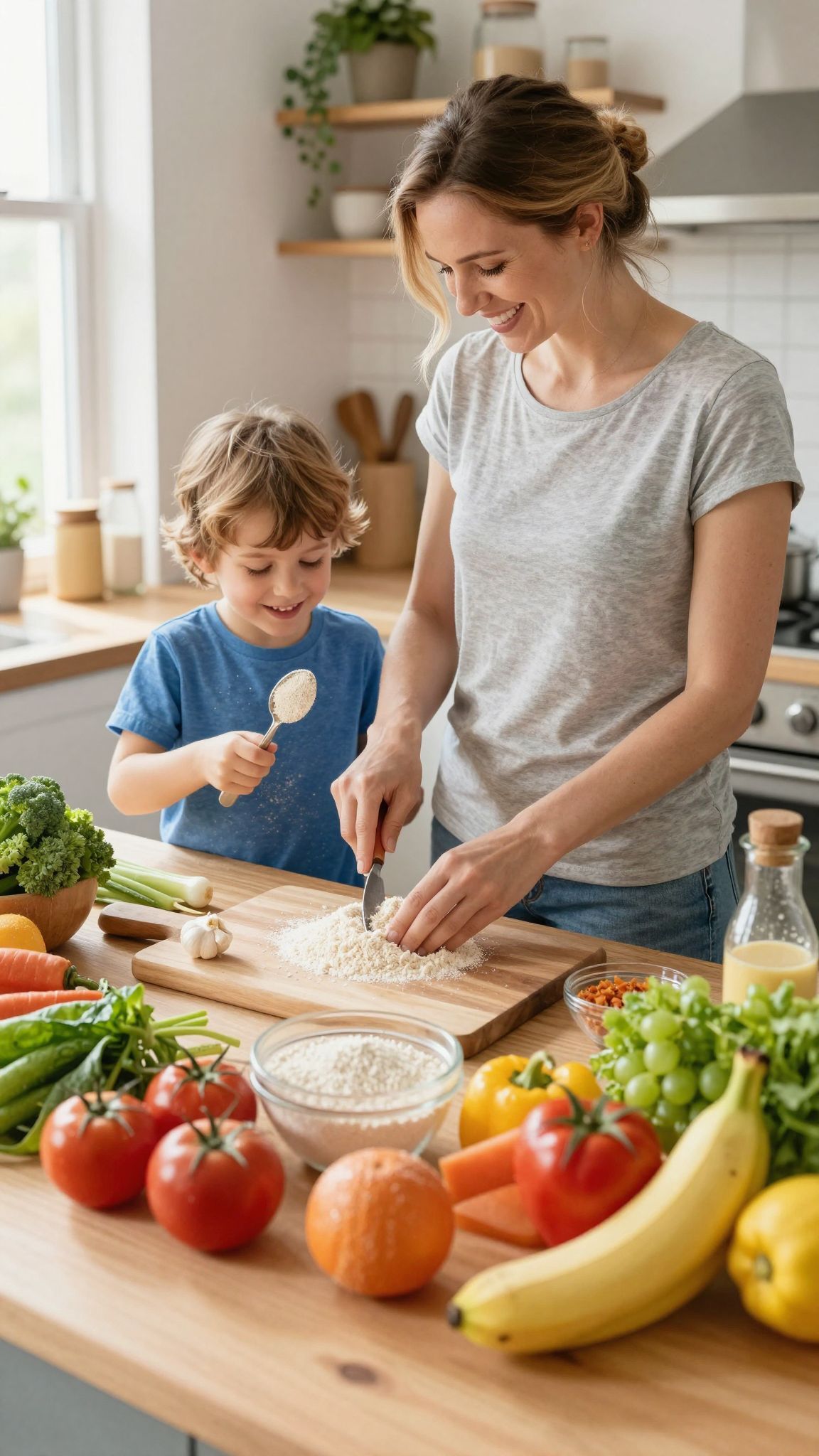 A friss zöldségek és gyümölcsök ízletes alternatívák liszt helyett.