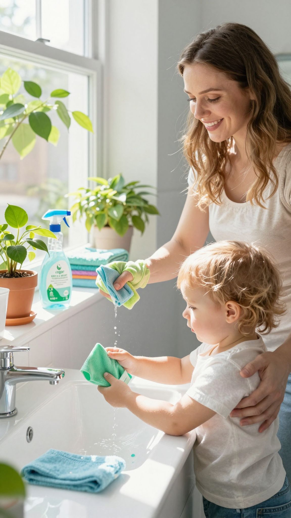 A vegyszermentes takarítás biztonságosabb a kismamák és babák számára.