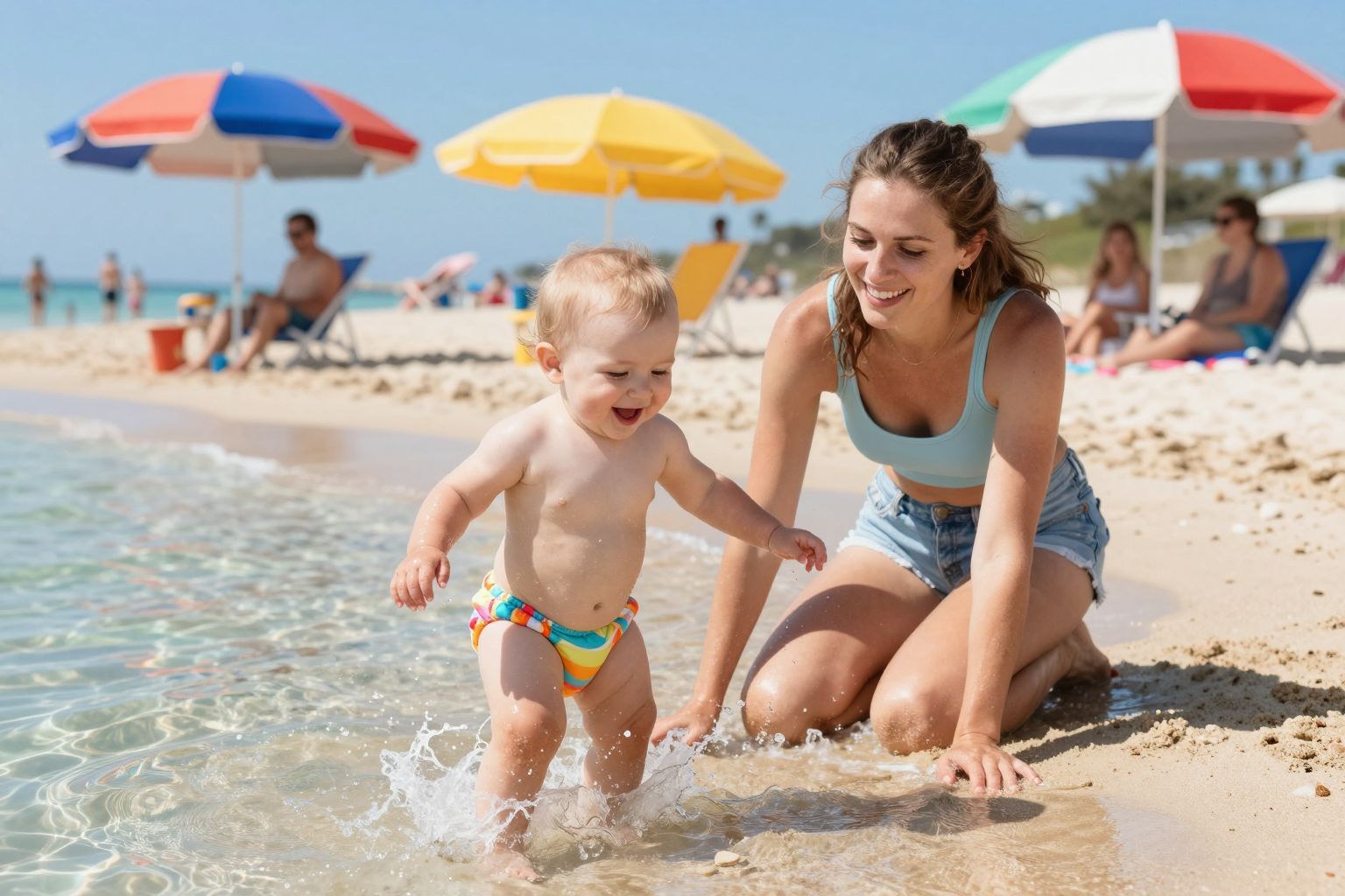 A vízi kalandok javítják a baba motoros készségeit.