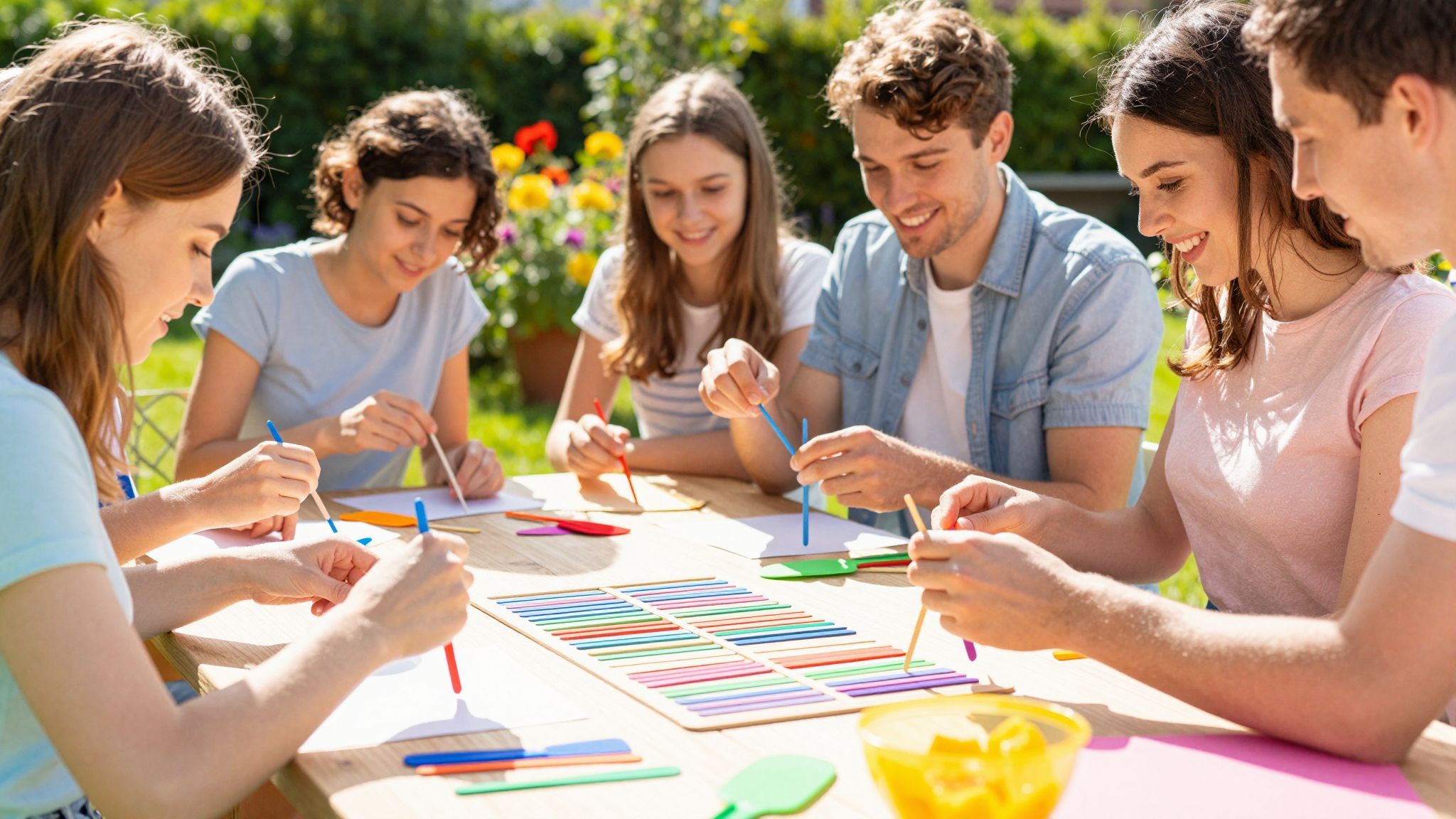 Fagyispálcikákból egyedi, színes dekorációk készíthetők könnyedén.