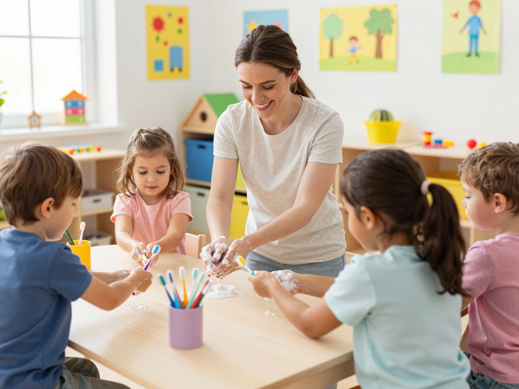 A bölcsődében a higiéniát rendszeres takarítással biztosítják.