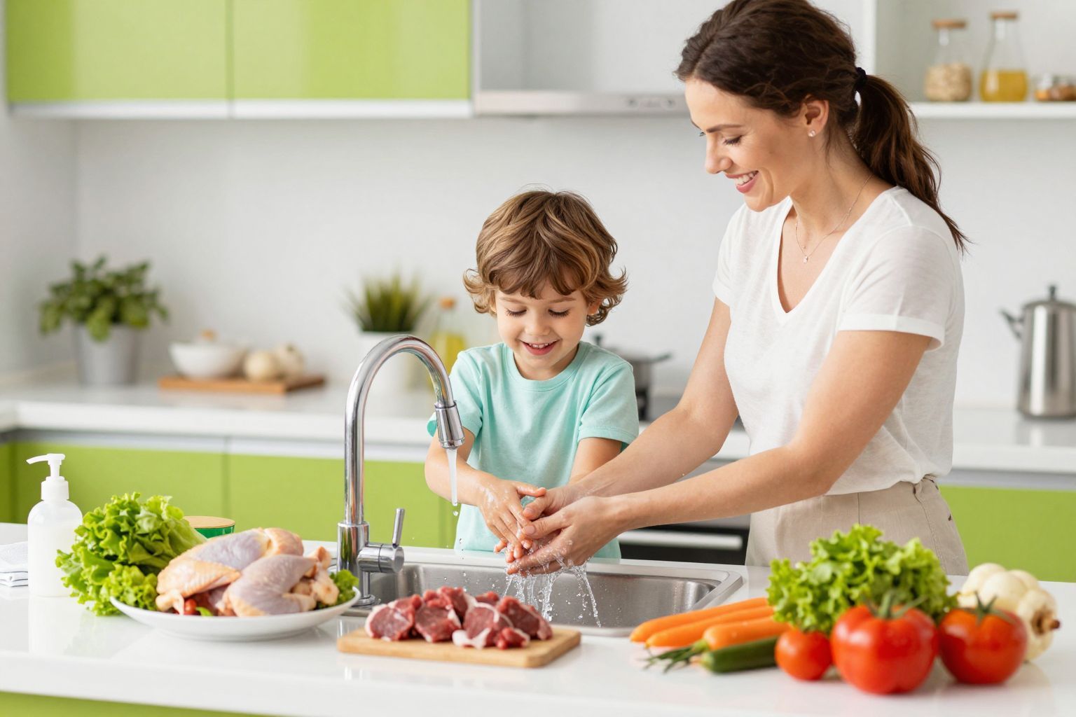 Mindig mossunk kezet a hús kezelés előtt és után!