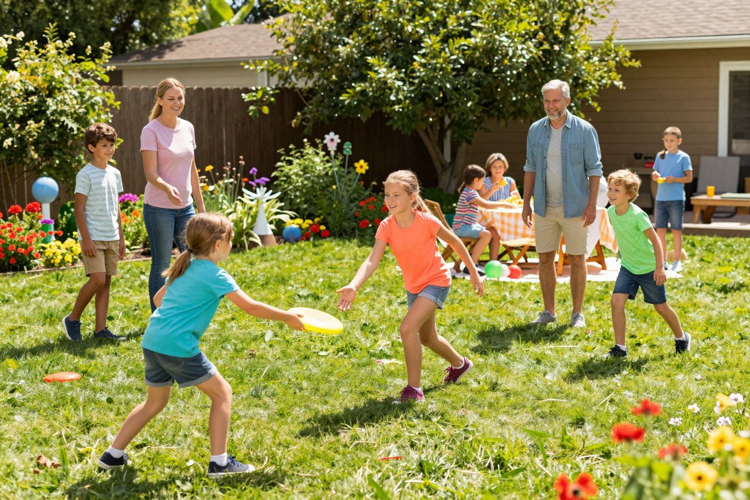 A kertben zajló versenyek a családi összetartozást erősítik.