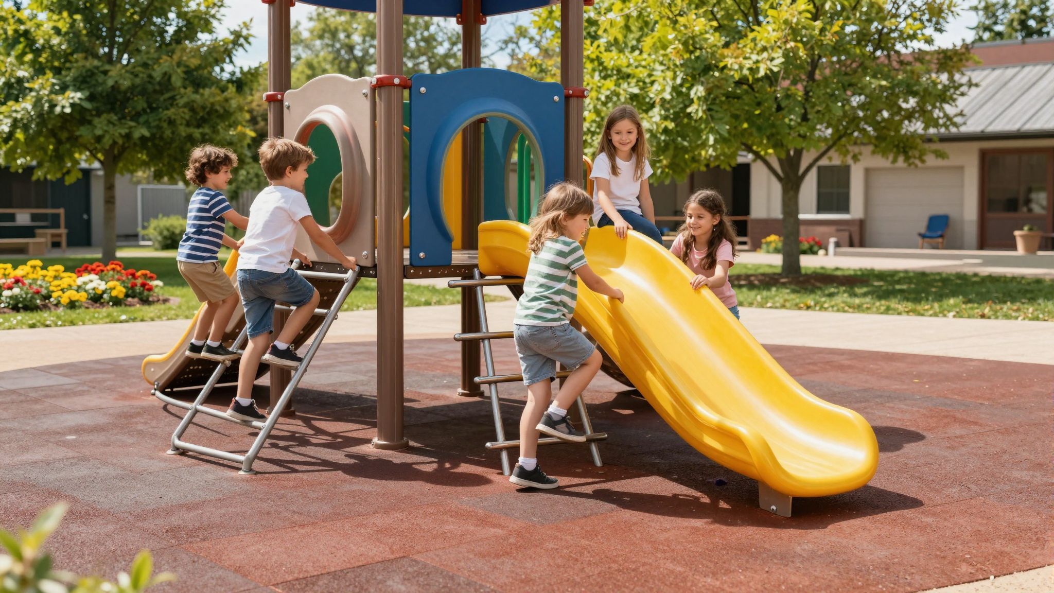 Az eséscsillapító felületek csökkentik a sérülések kockázatát.