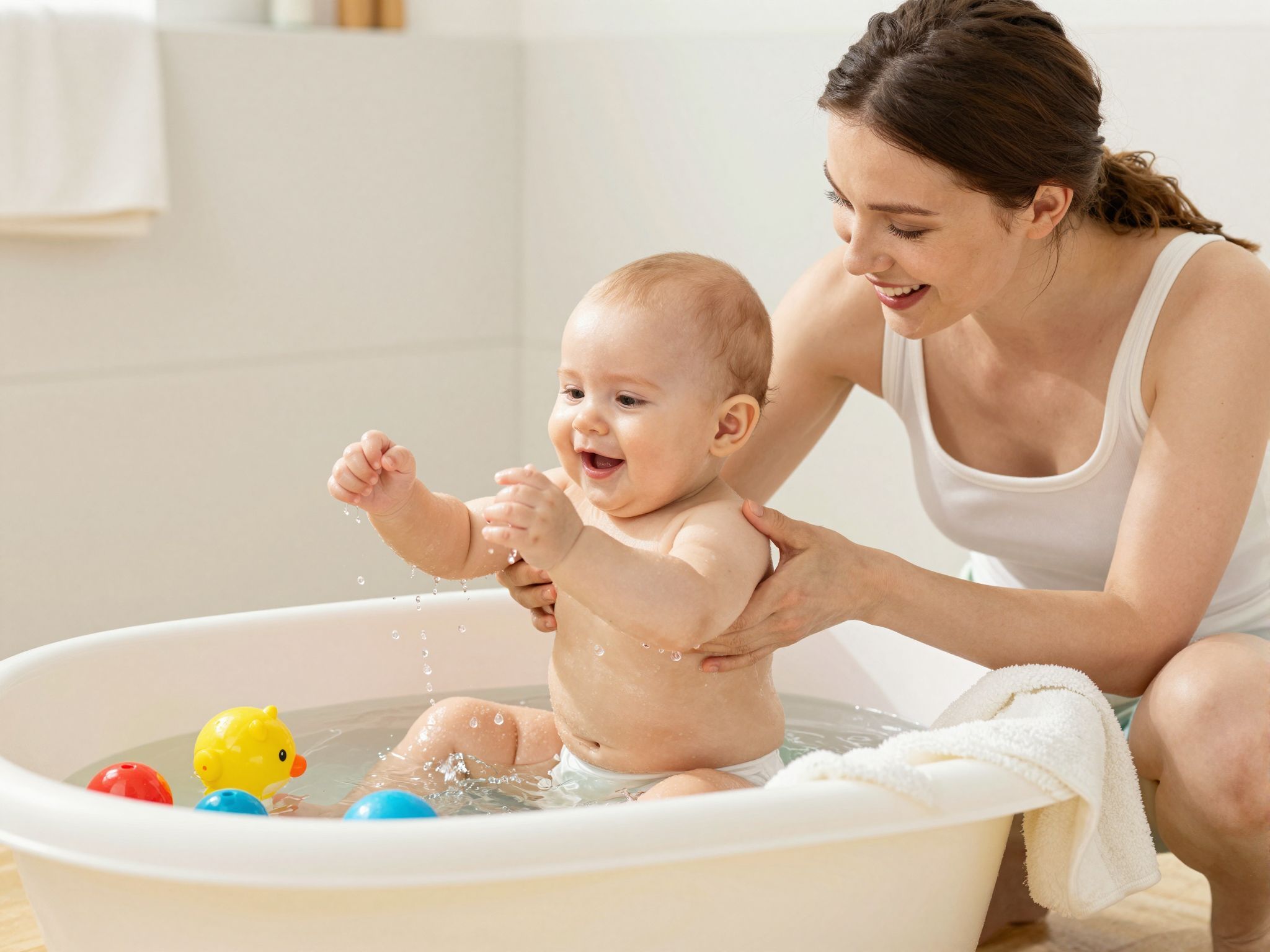 Hetente 2-3 alkalommal javasolt a babát fürdetni.