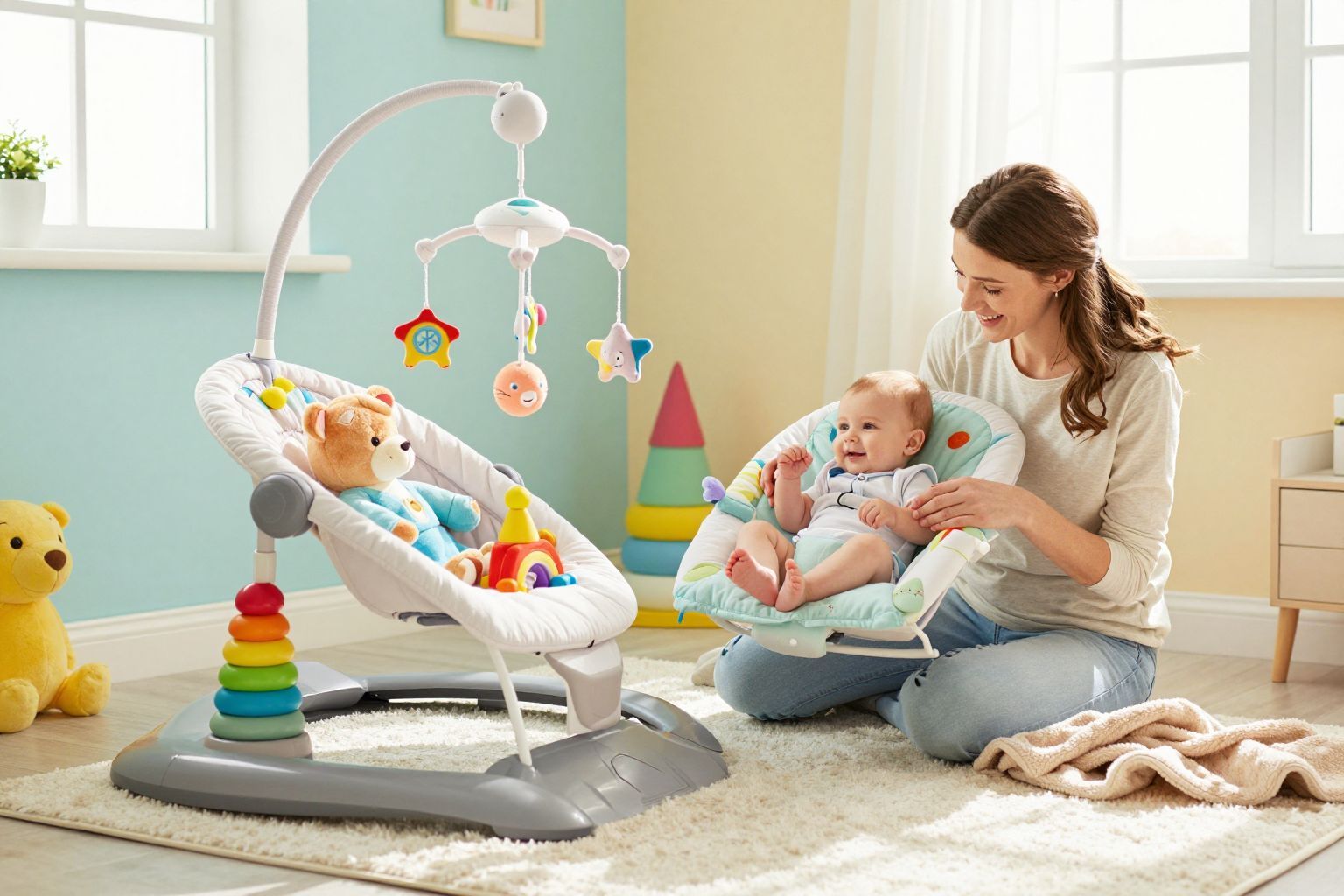 Készségfejlesztő játékok segítik a baba fejlődését.