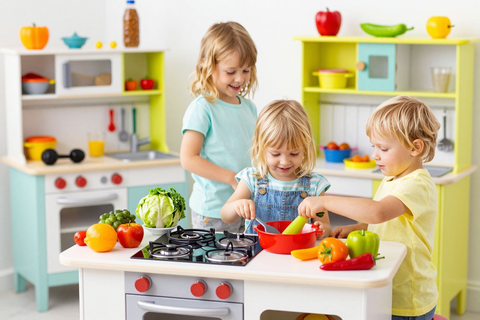 A játékkonyha fejleszti a nyelvet és a kreativitást.