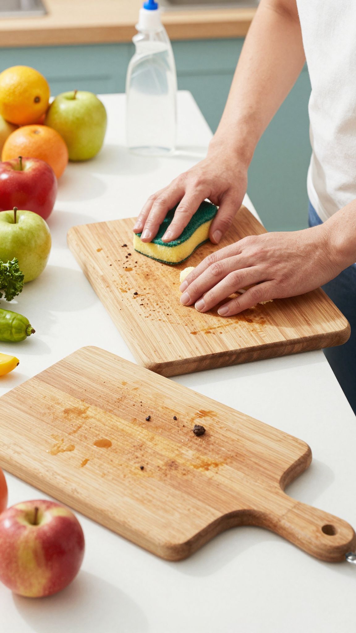 A vágódeszkákon baktériumok lakoznak, ezért rendszeres tisztítás szükséges.