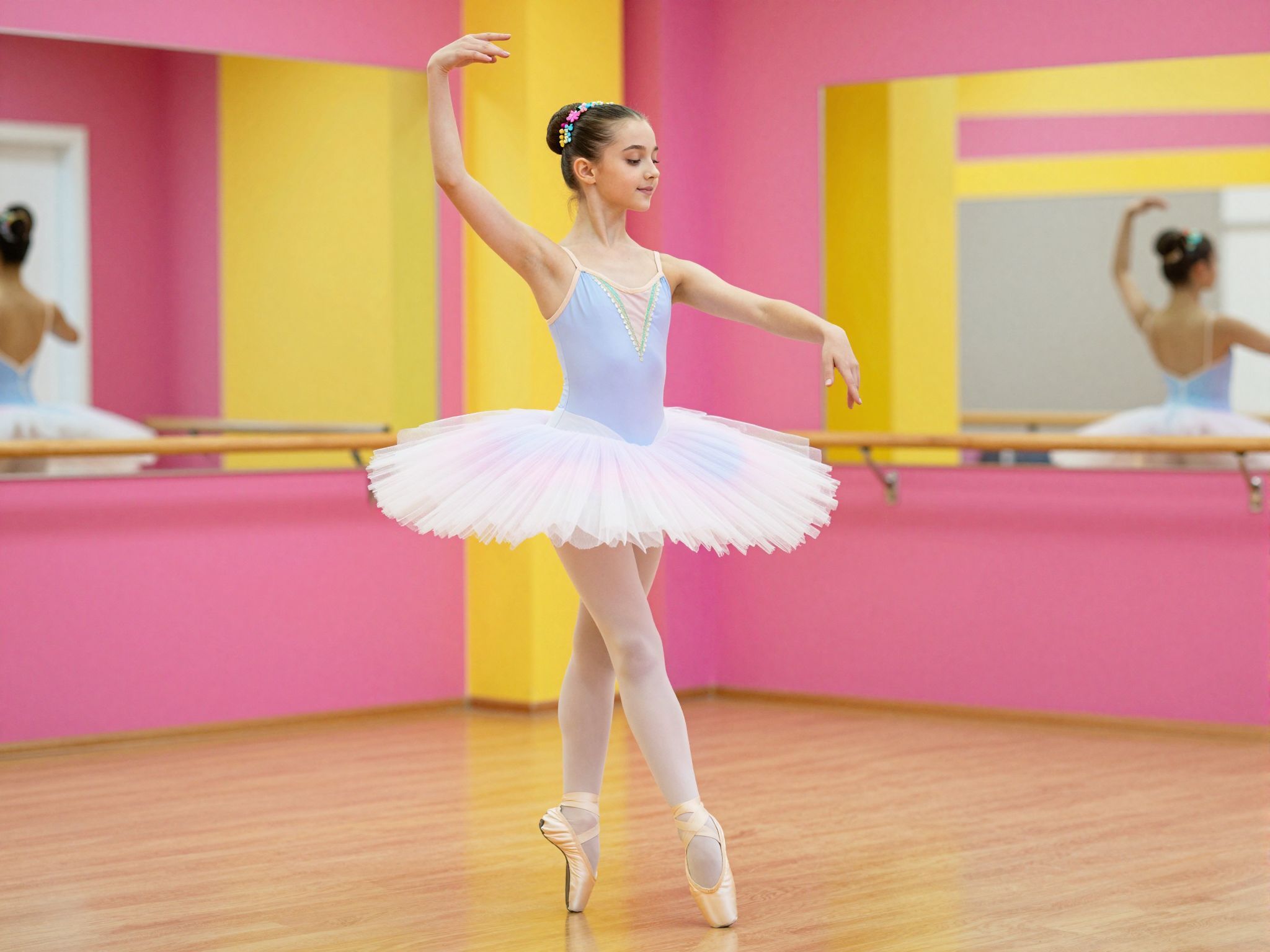 A balerina konty nőies eleganciát és kiváló stabilitást biztosít.