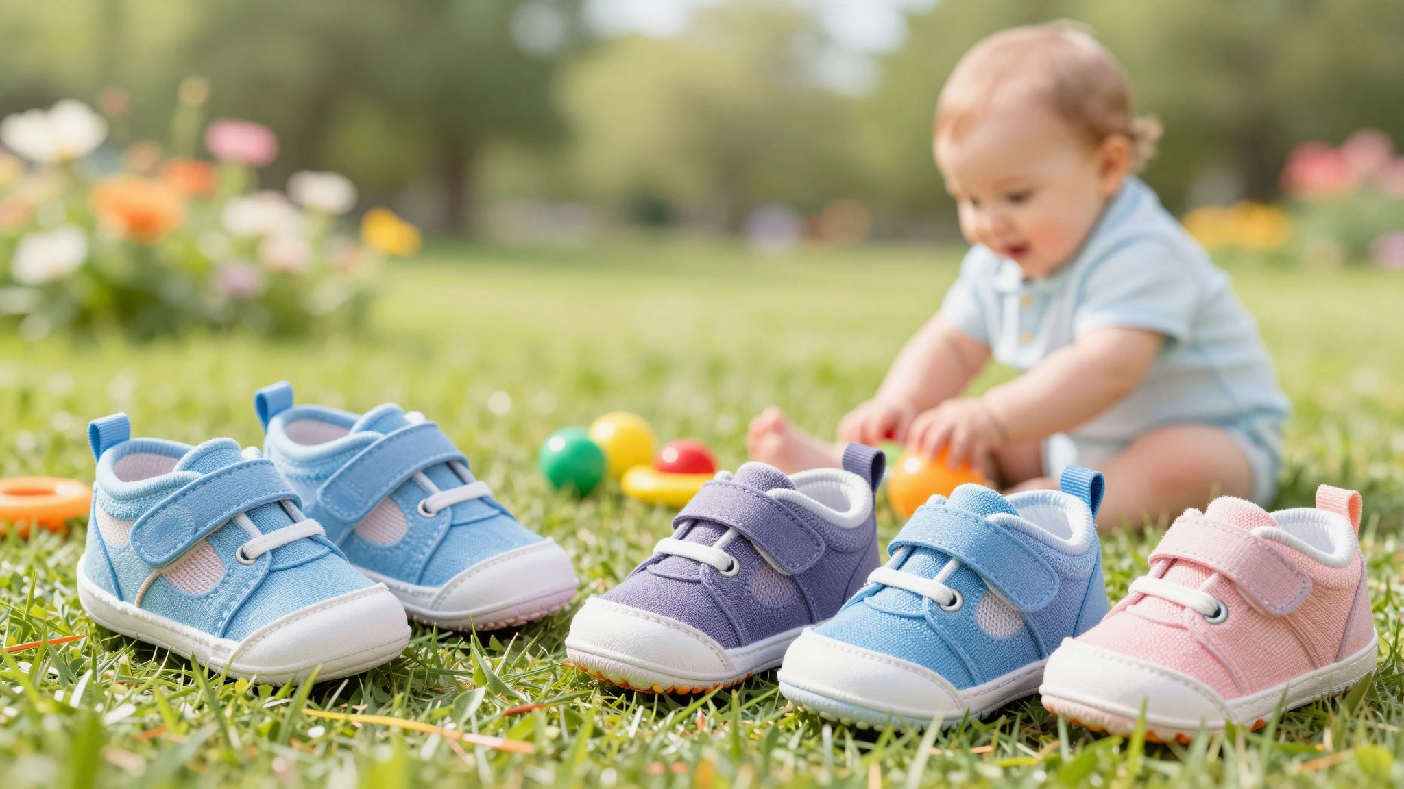 A jó babacipő rugalmas talppal és megfelelő párnázottsággal rendelkezik.