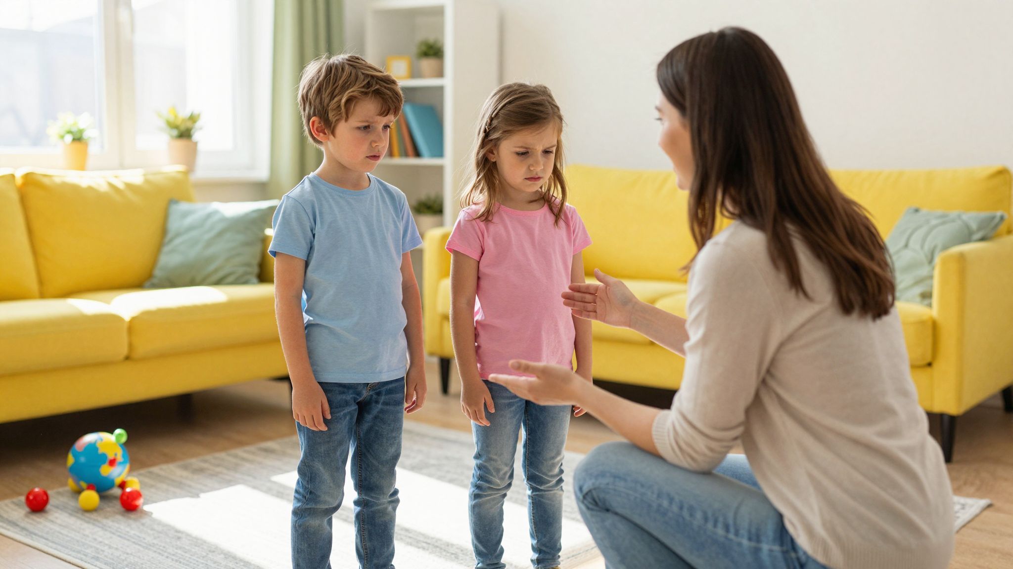 A mediátor segít a testvérek közötti konfliktusok kezelésében.