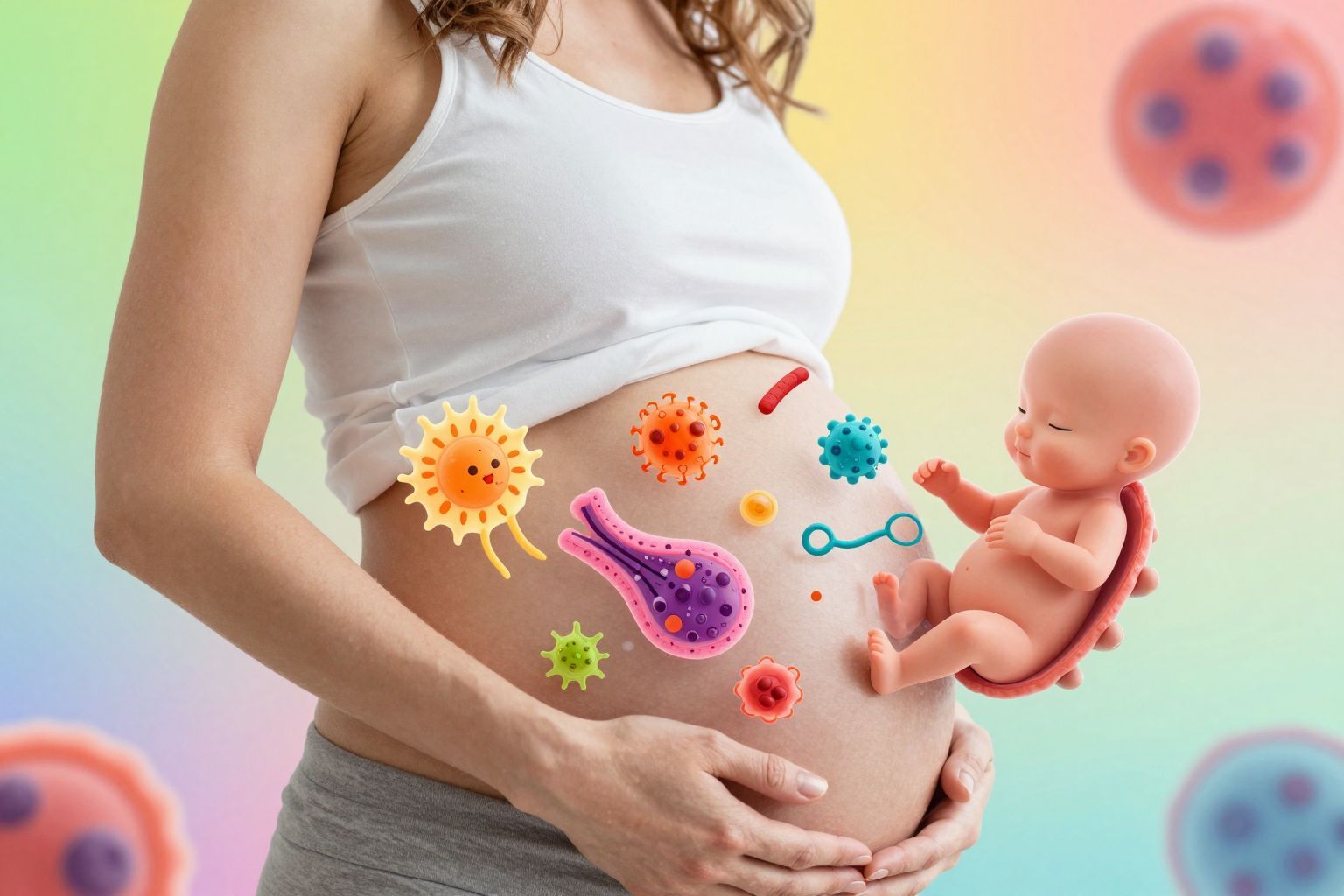 A mikrobiom befolyásolja a magzat immunrendszerének fejlődését.