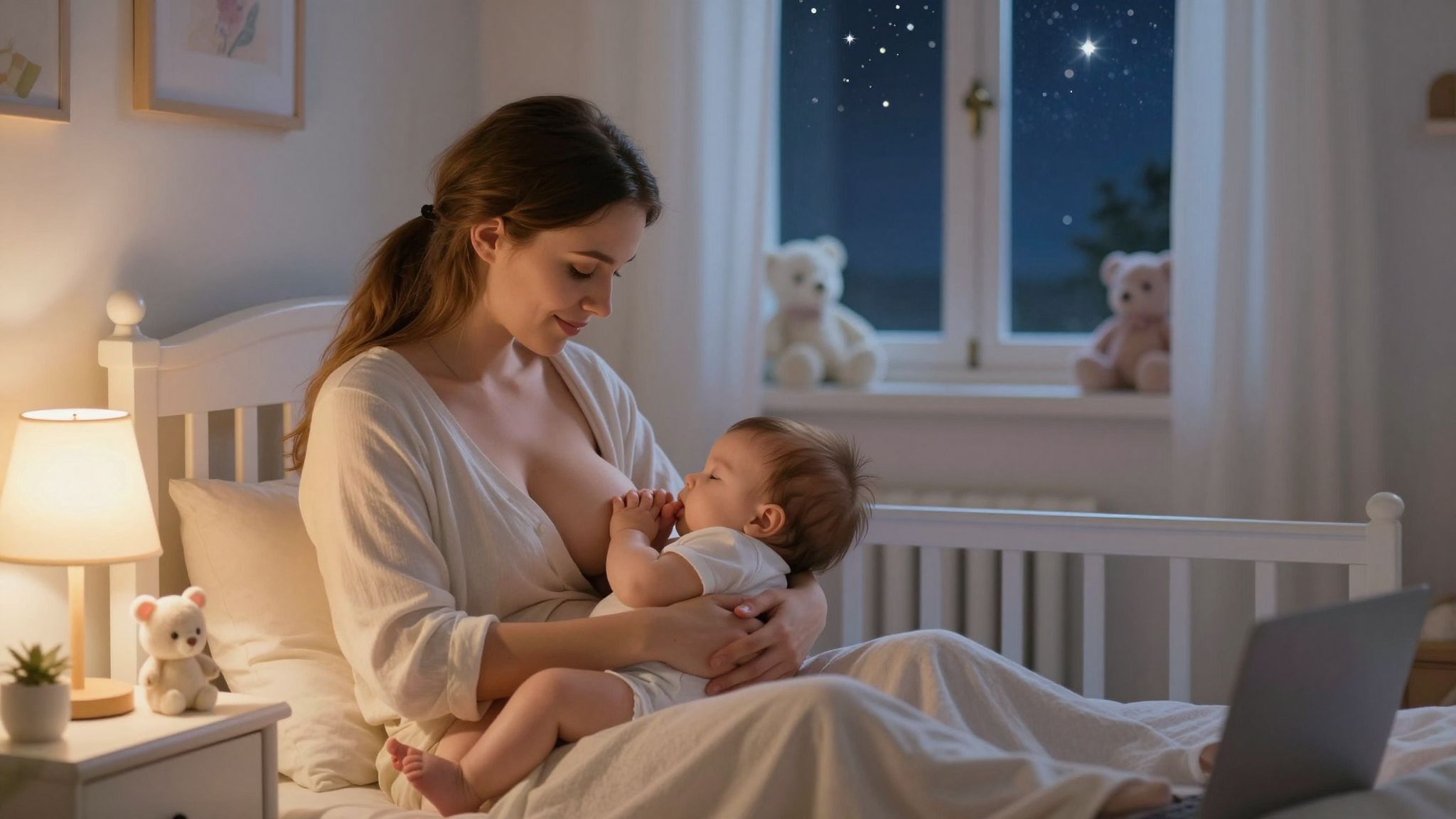 Az éjszakai szoptatás segíti a baba növekedését.