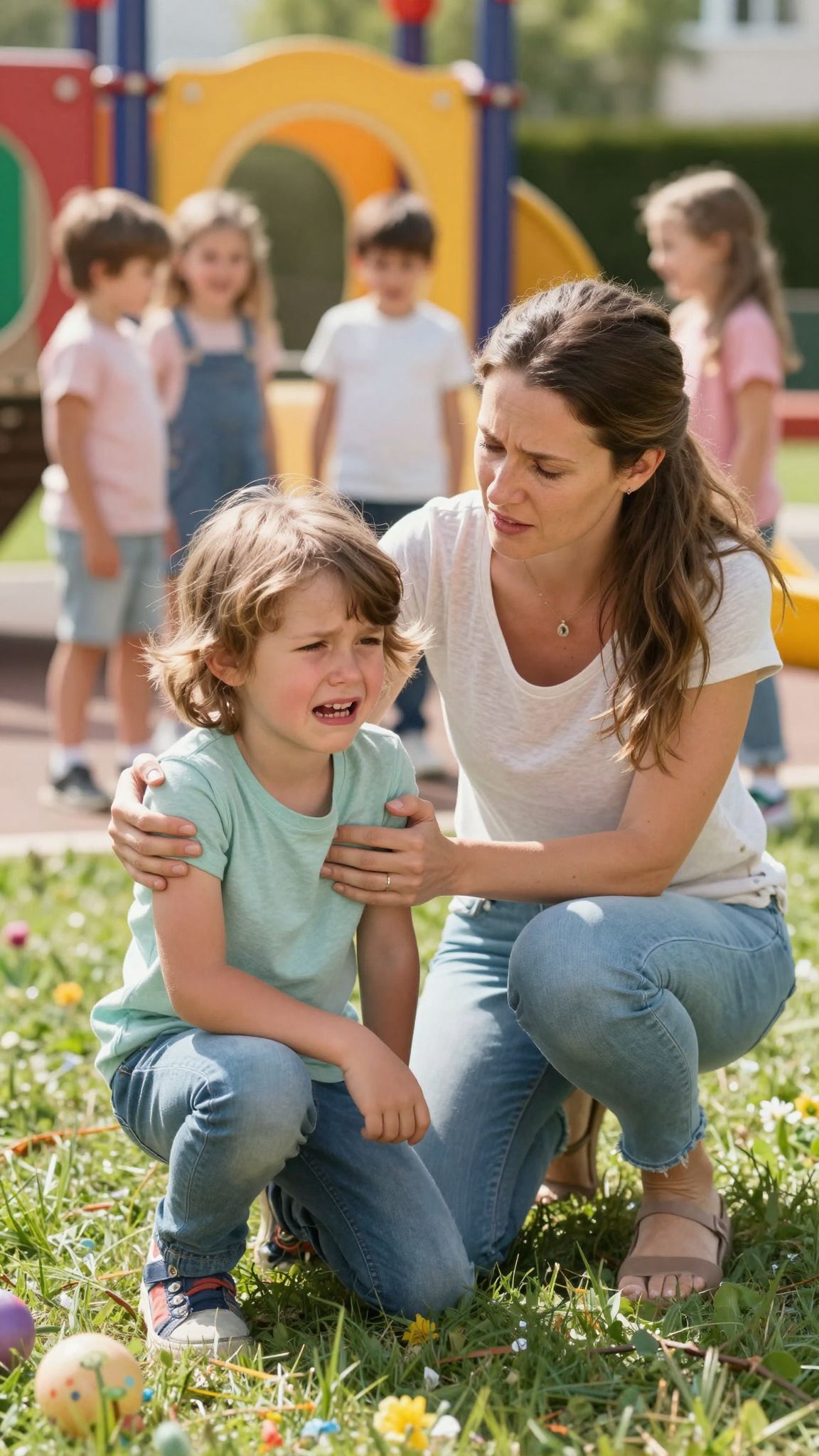 Azonnal meg kell nyugtatni a gyermeket és a másikat.