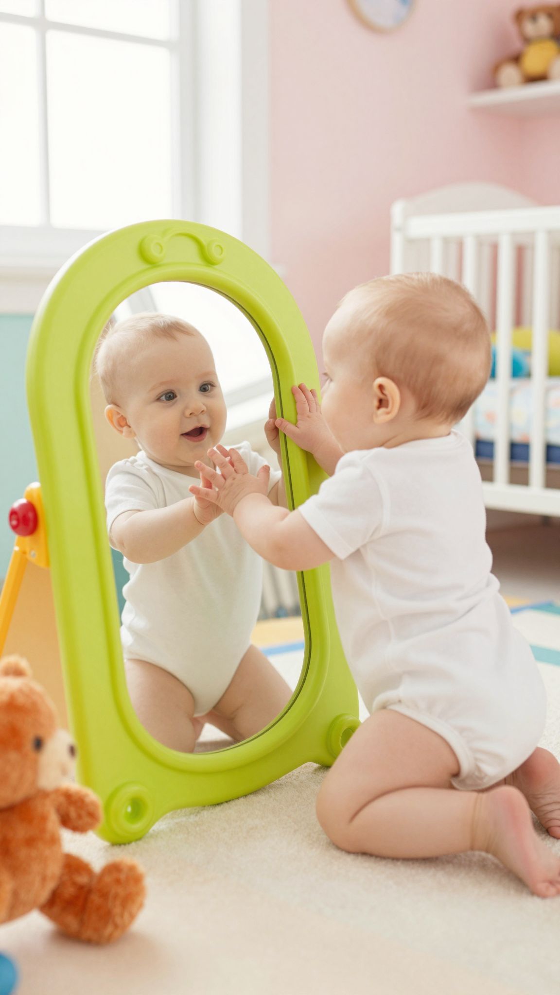 A tükörjáték segíti a baba önazonosságának kialakulását.