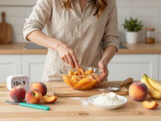 Gyors és egyszerű barackos kevert süti, ami 10 perc alatt összeállítható