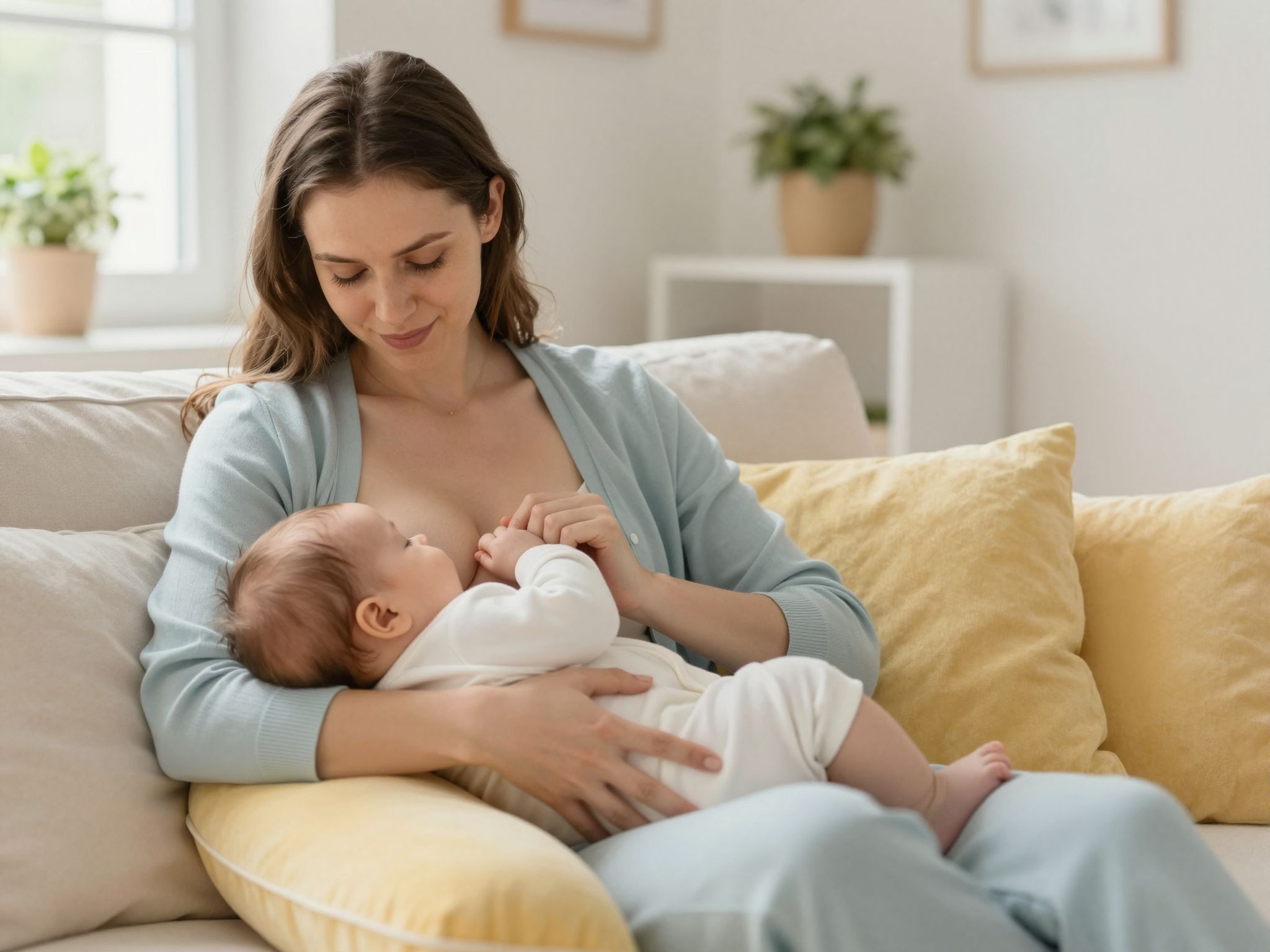 Helyes testtartás segít megelőzni a hátfájást szoptatáskor.