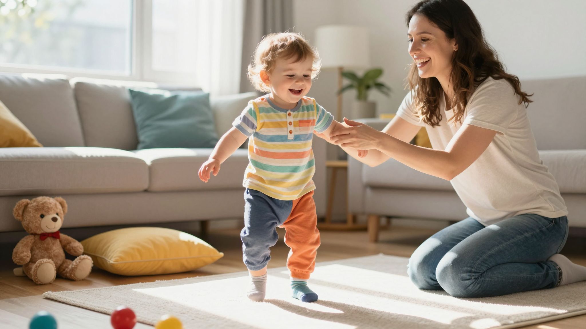 A játékos gyakorlatok fejlesztik a járáskoordinációt és egyensúlyt.