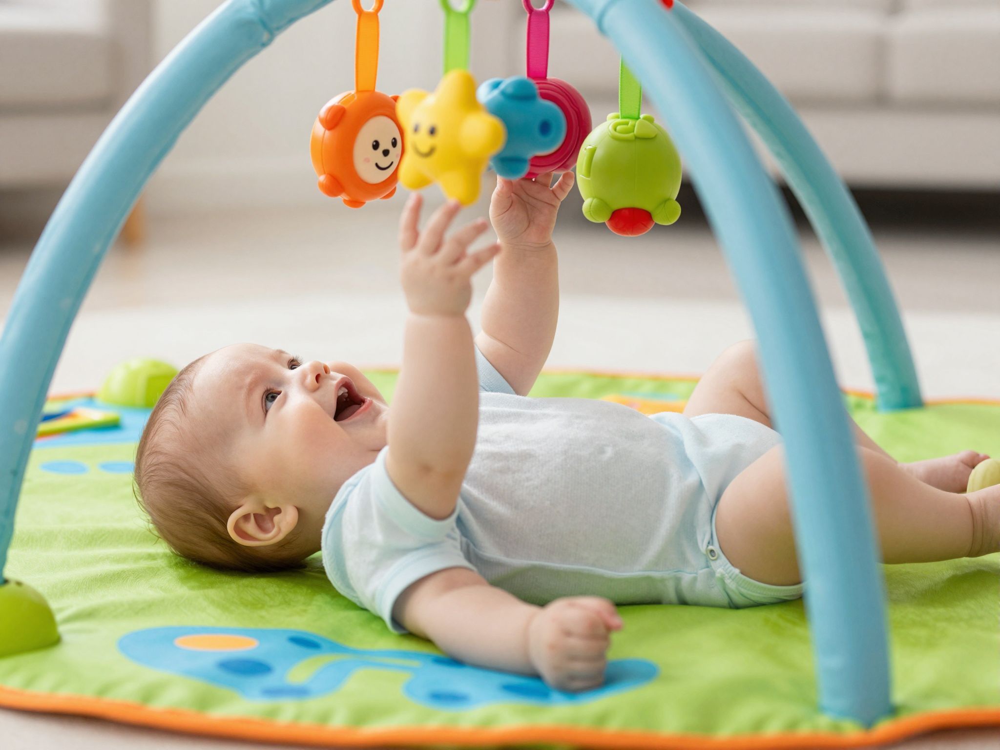 A nyolcadik hónapban a babák már önállóan ülnek.