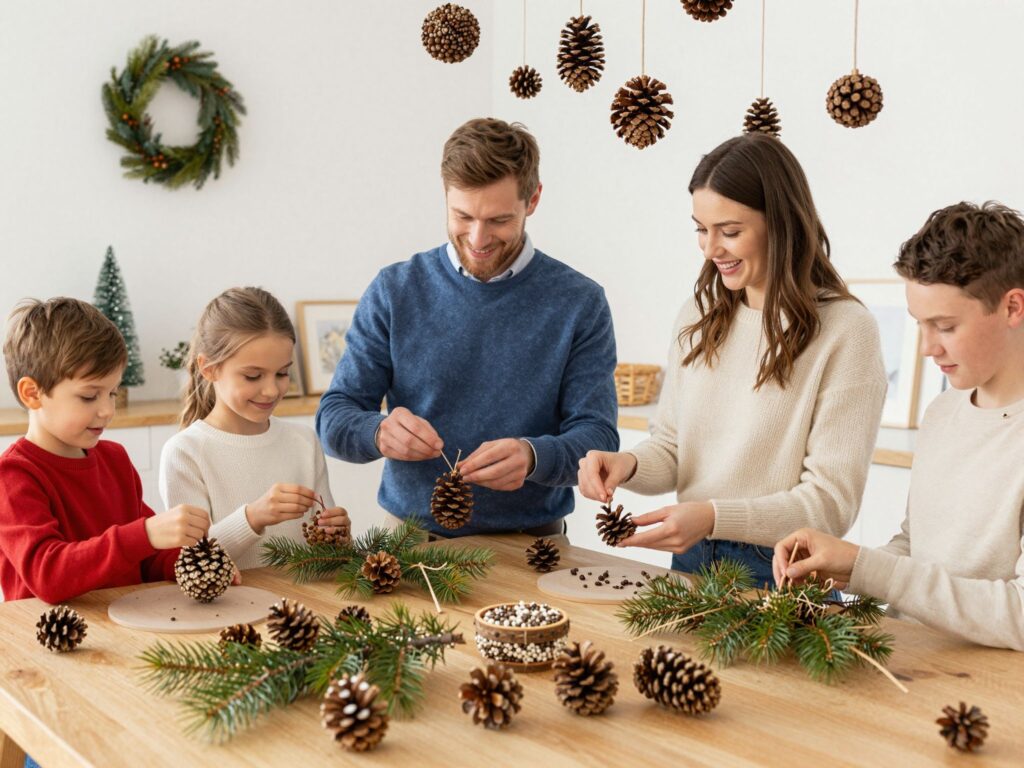 Természetes karácsonyi díszek házilag: ötletek tobozból, ágakból és termésekből