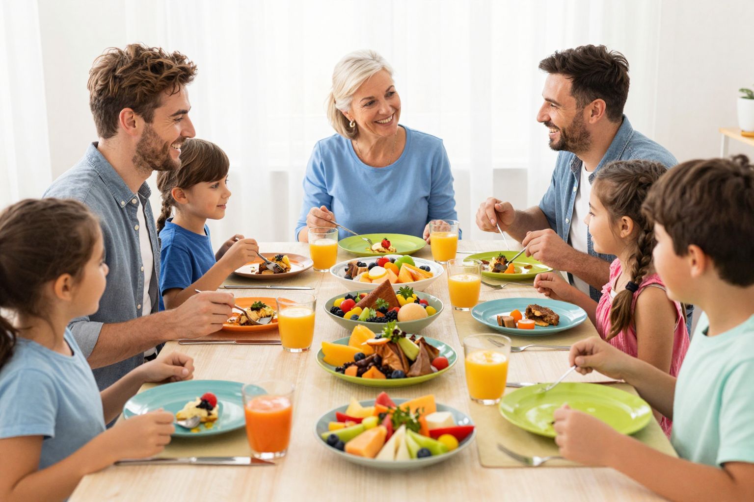 Az étkezőasztalnál mindenkinek szerepe van az étkezésben.