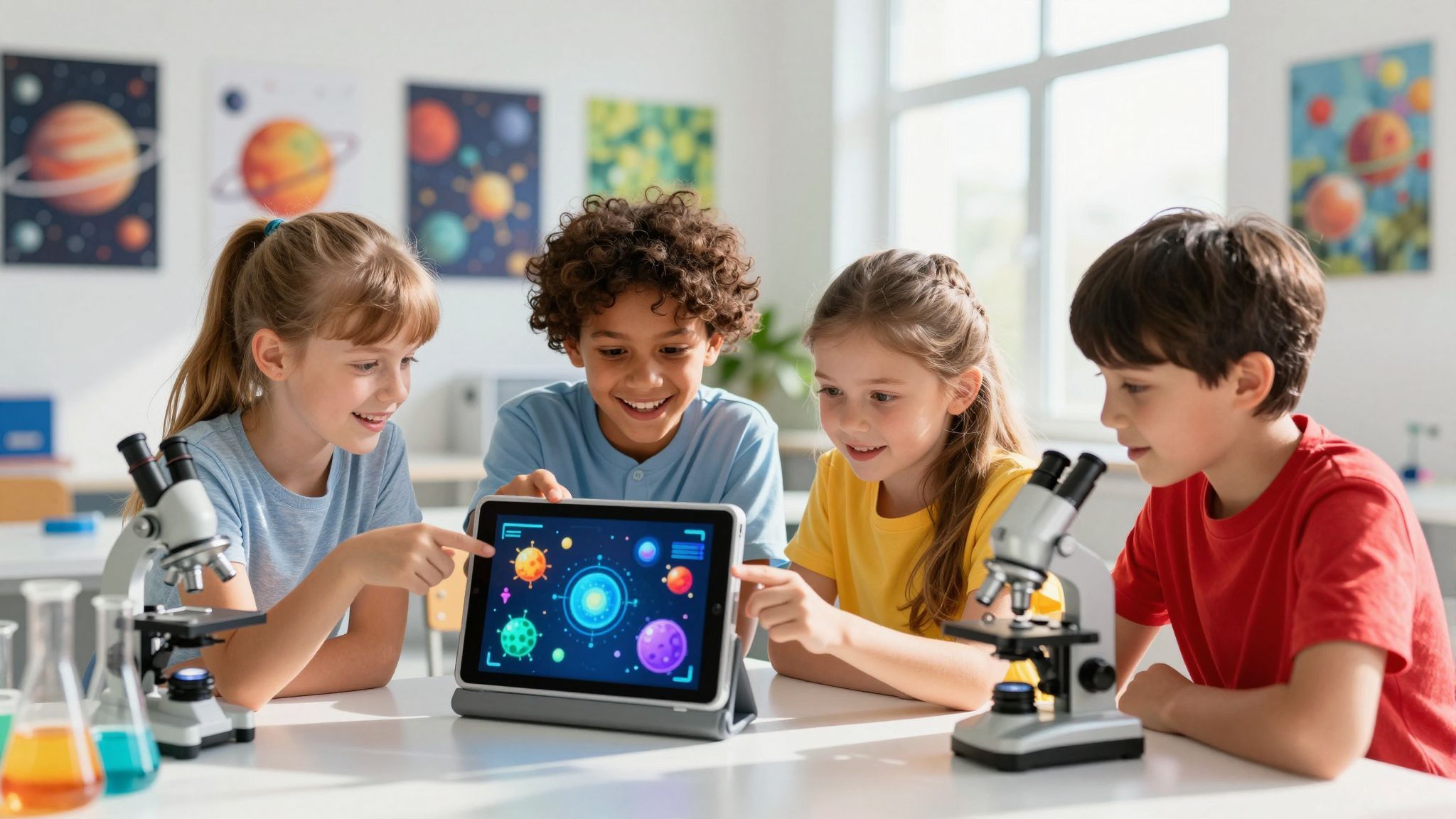 A technológia interaktív élményeket teremt a tudomány tanulmányozásában.