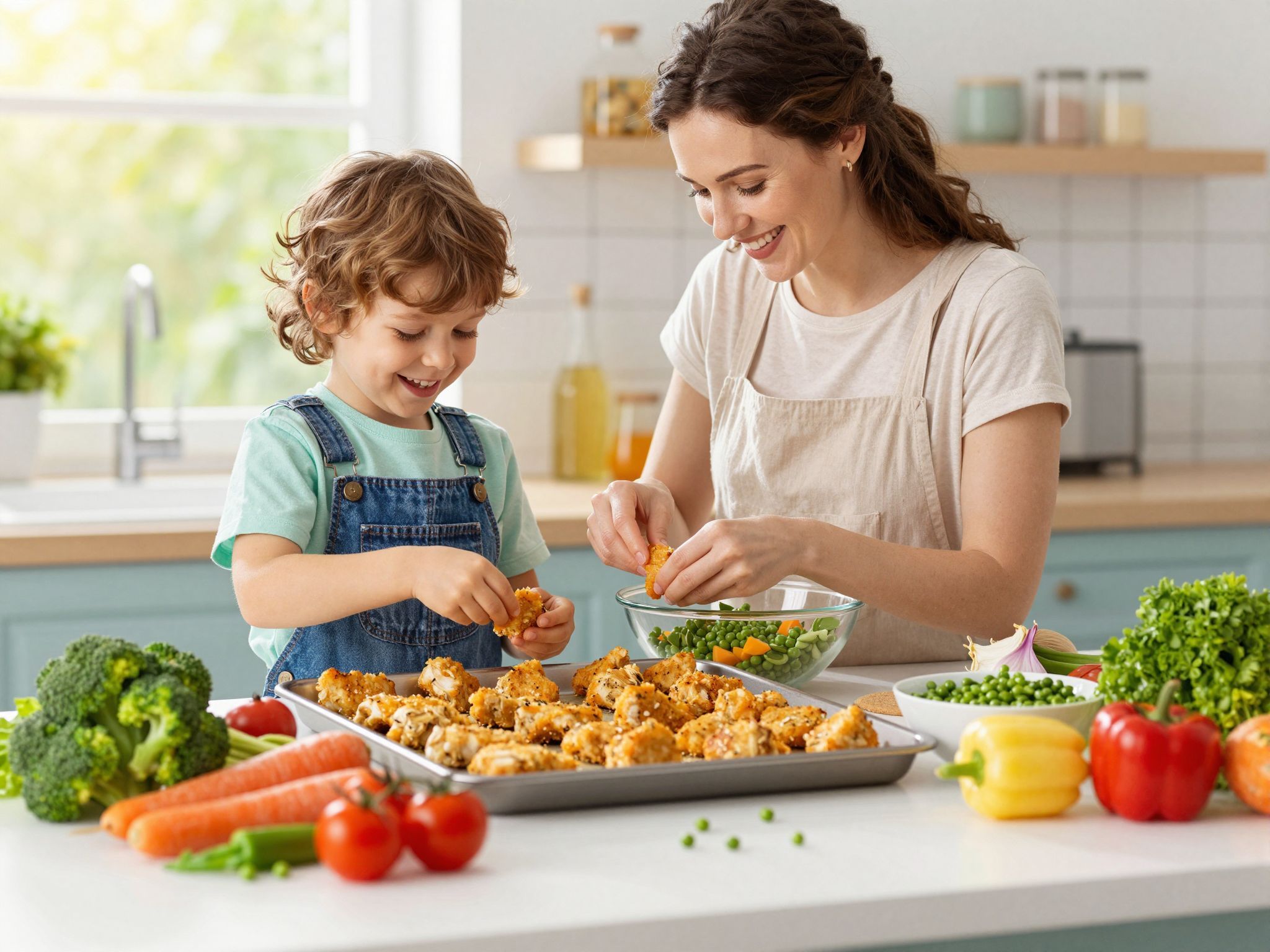 Recept zöldségekkel, egészséges alternatíva a csirkenuggetsre.