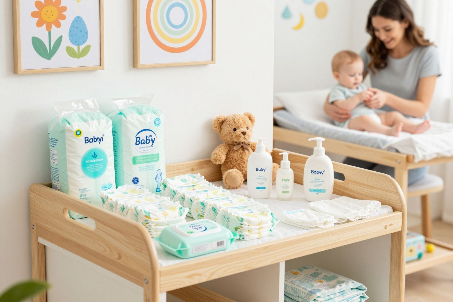 A fenntartható anyagok segítik a környezetvédelmet babaápoláskor.