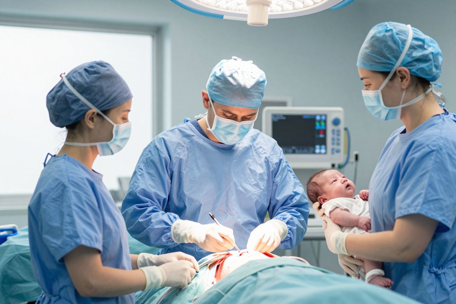 Az aranyóra életmentő intézkedések időzítése a császármetszésnél.