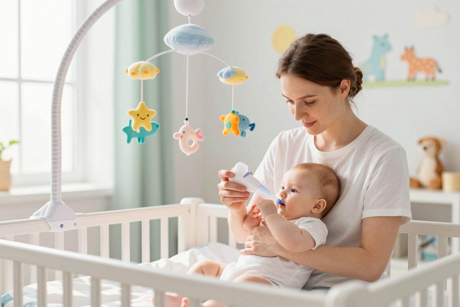 A manuális orrszívó kíméletesebb a babák számára.