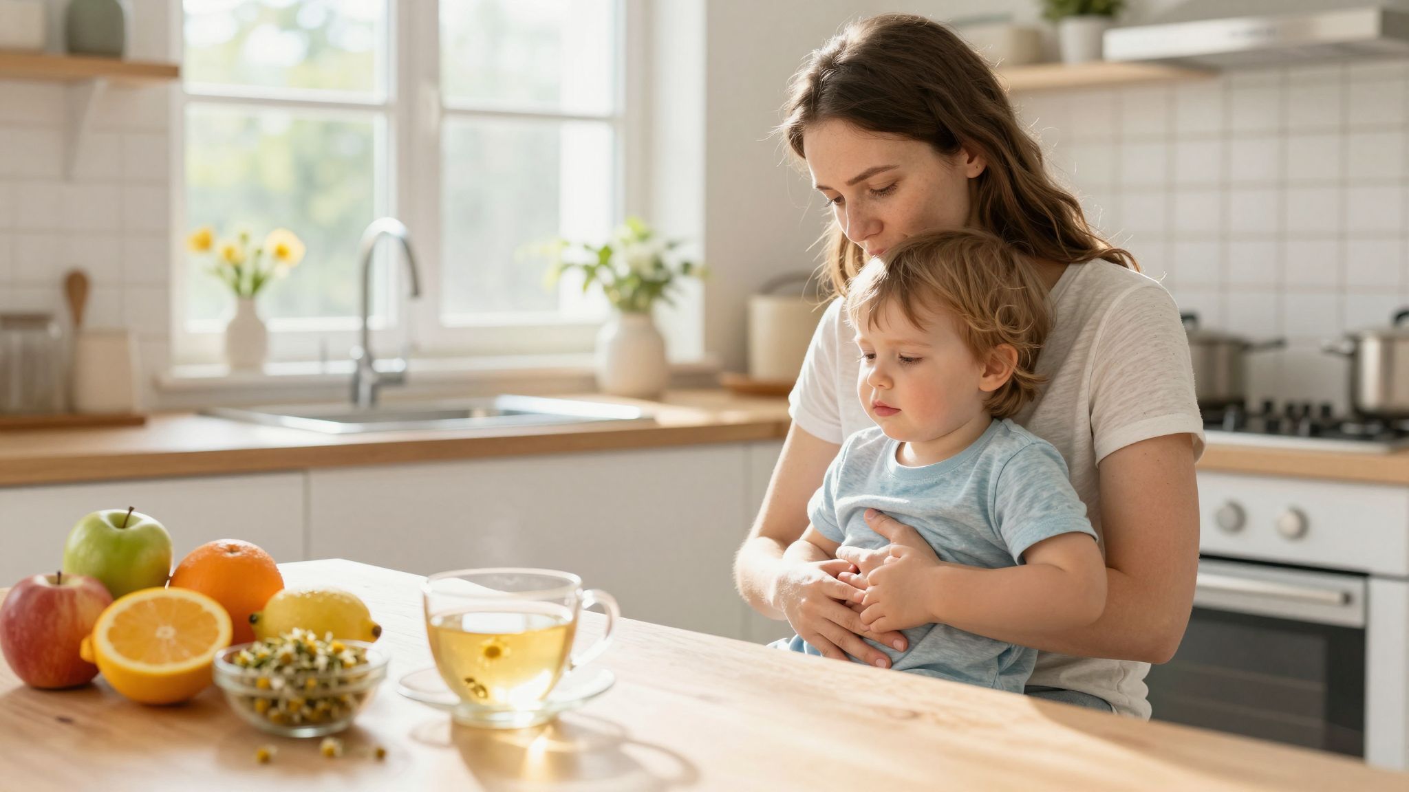 A meleg borogatás segíthet a gyermek hasfájásán.