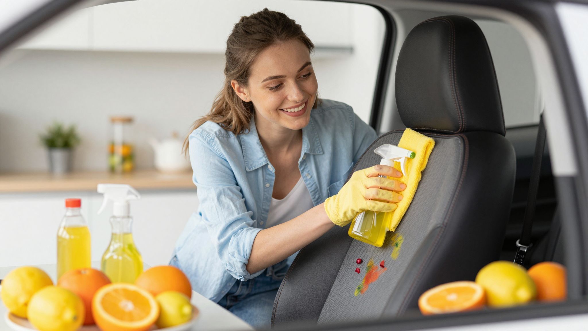 A citromlé hatékonyan eltávolítja a gyümölcslé foltokat.