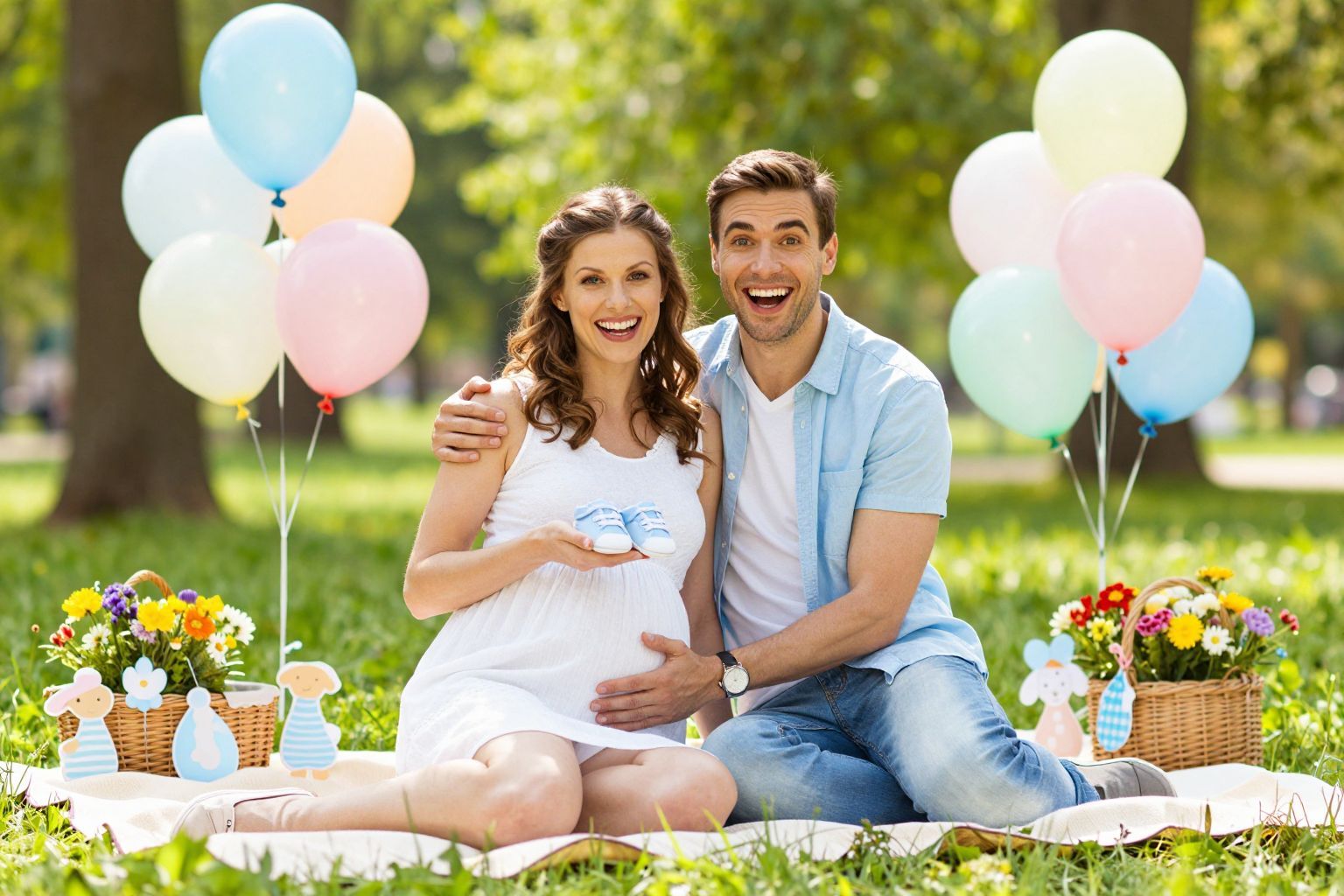 Kreatív fotók: színes lufik és kis cipők varázsa.