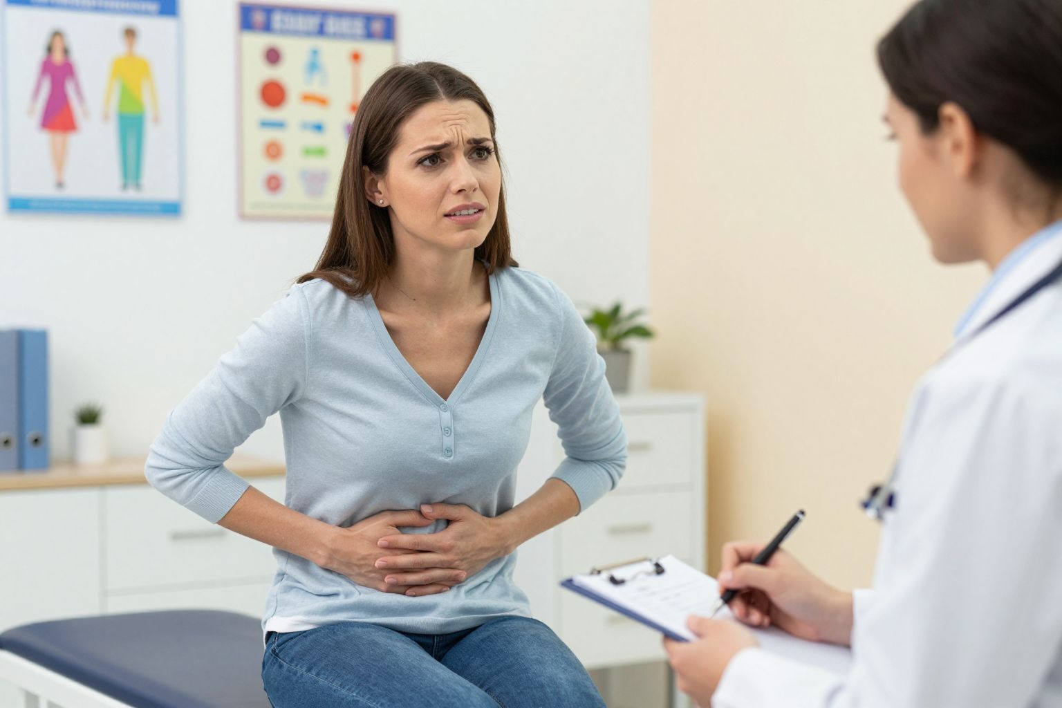 Ha a fájdalom hasi görcsökkel jár, orvoshoz kell fordulni.