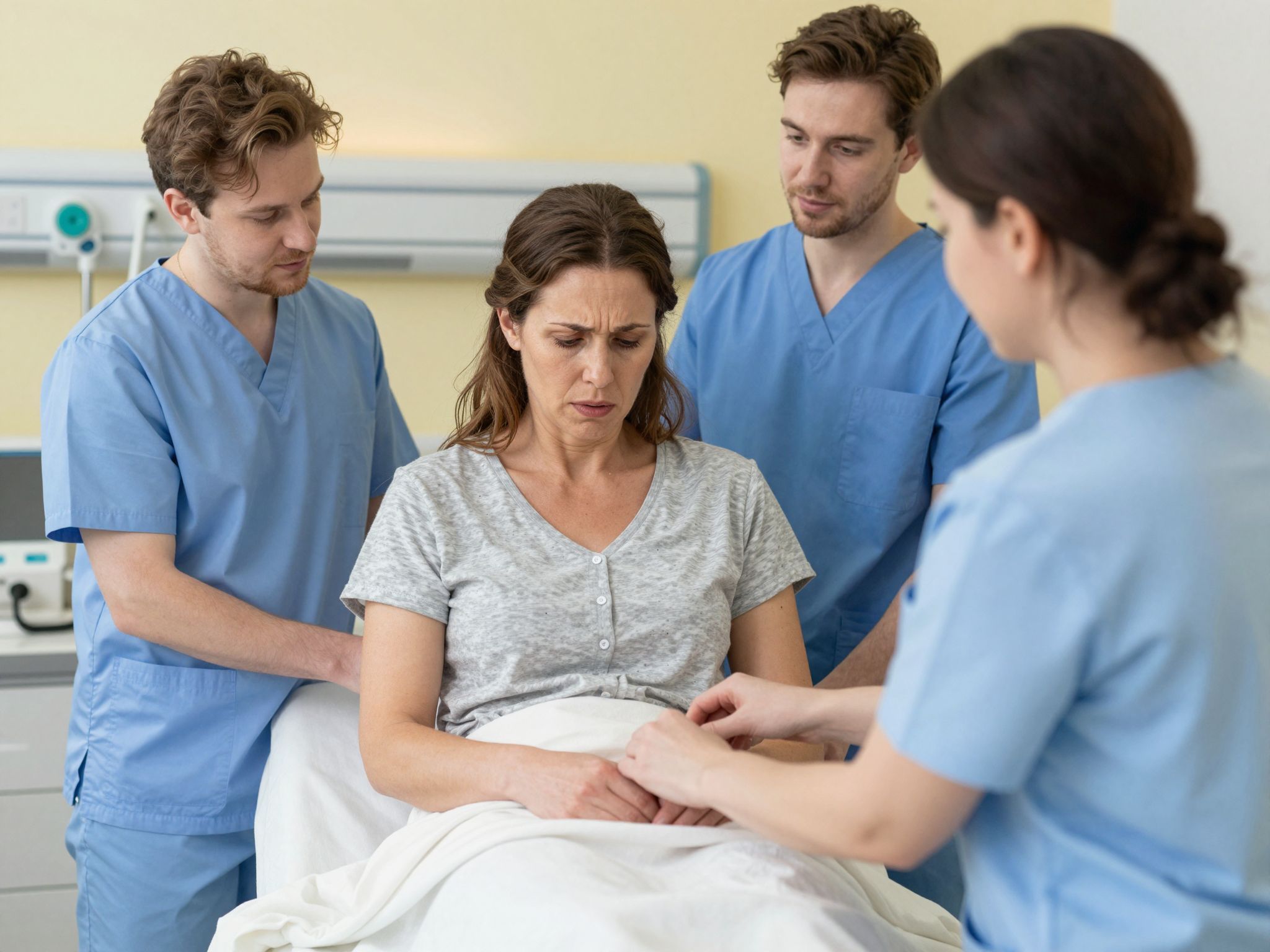 Az édesanya szoronghat, de bízva a szakemberekben.