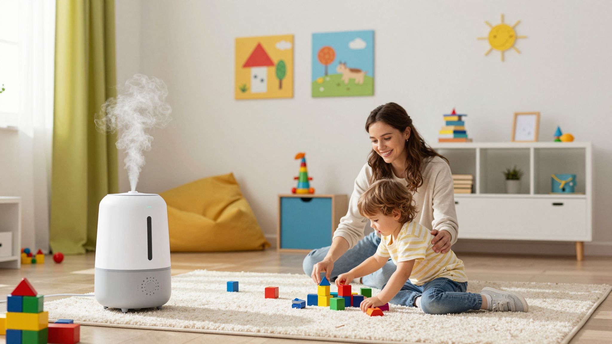 A megfelelő páratartalom csökkenti a gyerekek megfázásának kockázatát.