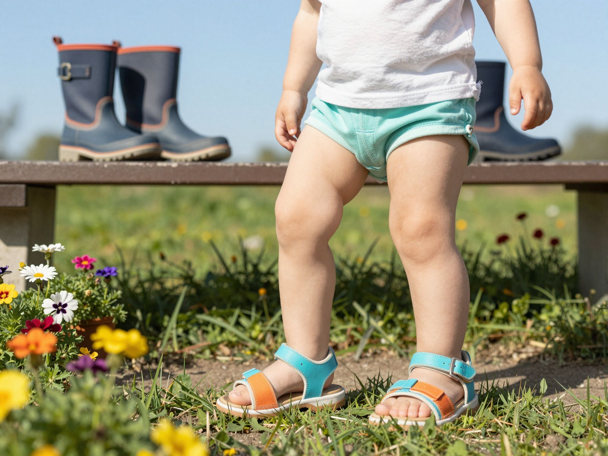 A megfelelő lábbeli fontos a baba első lépéseihez.