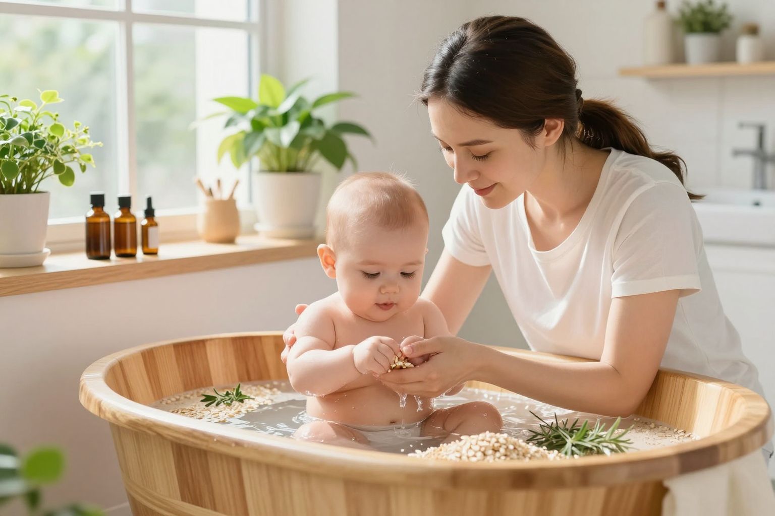 A természetes babaápolás minimális vegyszerhasználattal segít a bőr védelmében.