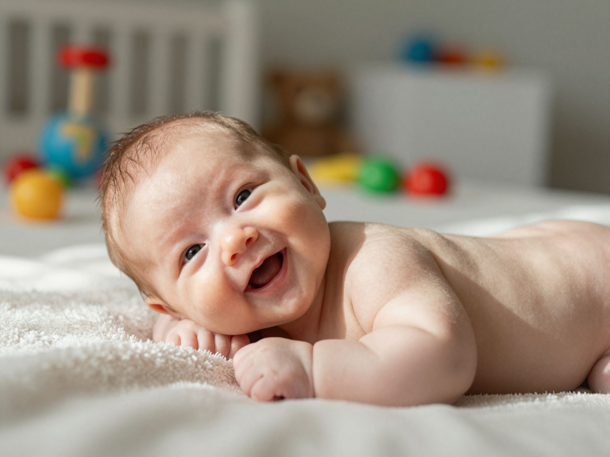 A baba első mosolya a kapcsolódás jele a szülővel.