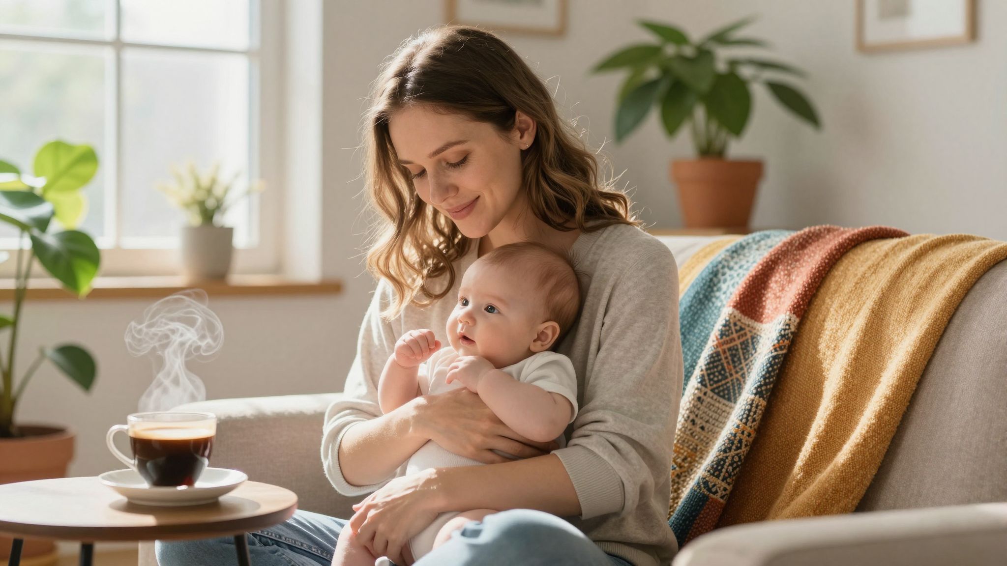 A koffein befolyásolhatja a baba alvását és hangulatát.
