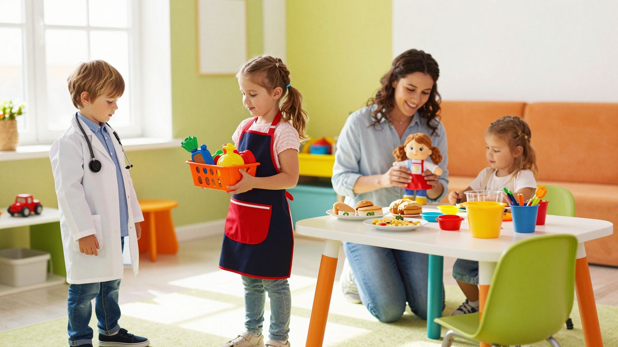 A szerepjáték elősegíti a nyelvi kifejezőkészséget.