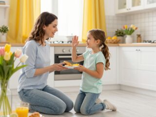 A titkos integetés: ez a megható rituálé segít az anyának és kislányának a reggeli elváláskor