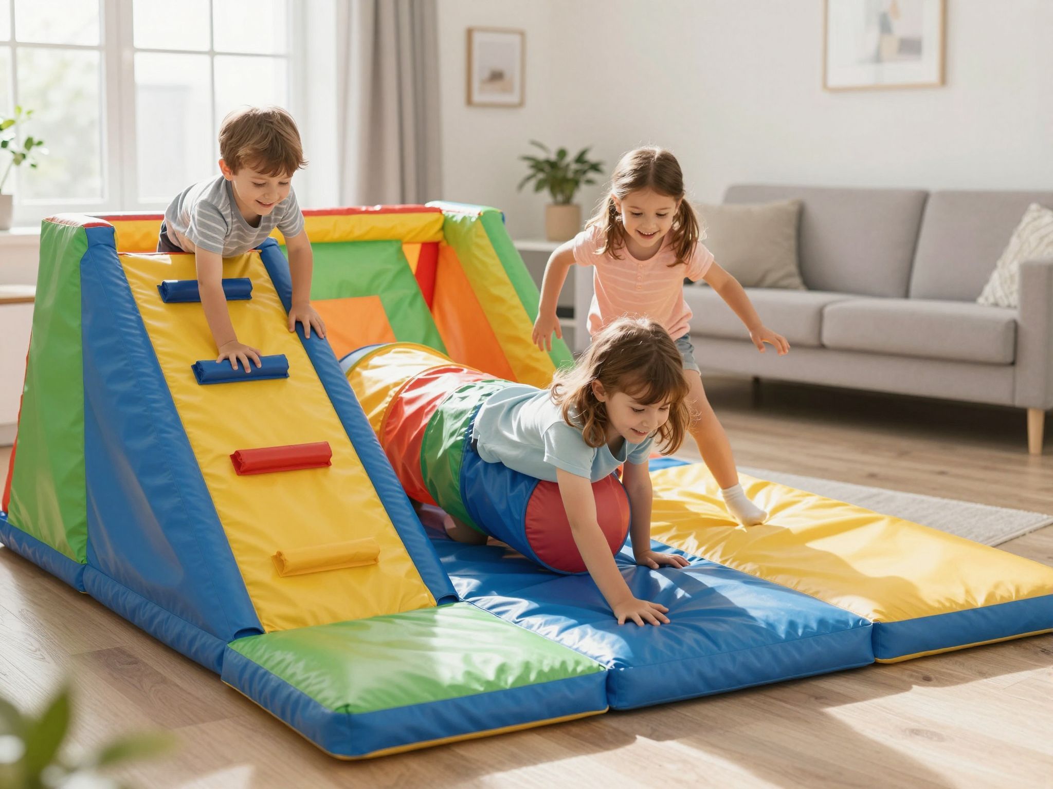 A nappali akadálypálya fejleszti a gyerekek motoros készségeit.