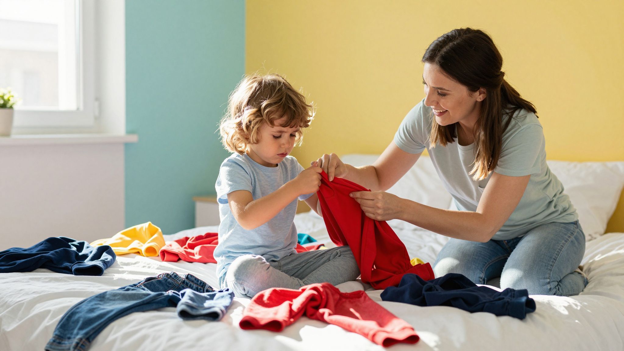 Szakember segíthet a gyerek öltözködési szokásainak fejlesztésében.