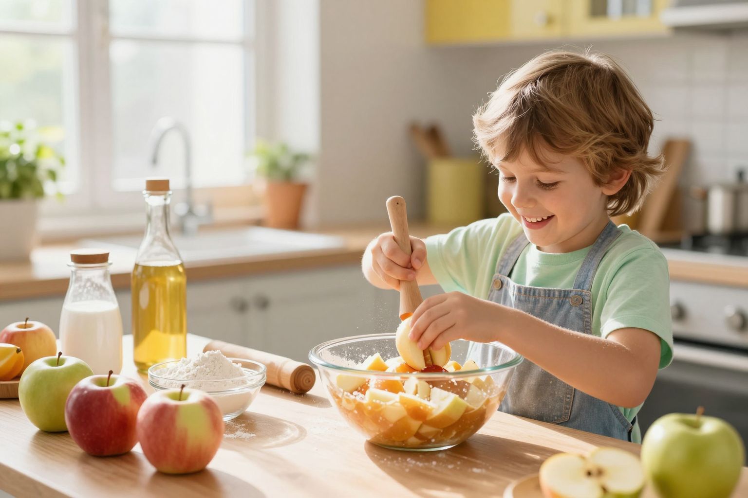 Alma, liszt, cukor, tojás – gyors és egyszerű hozzávalók.