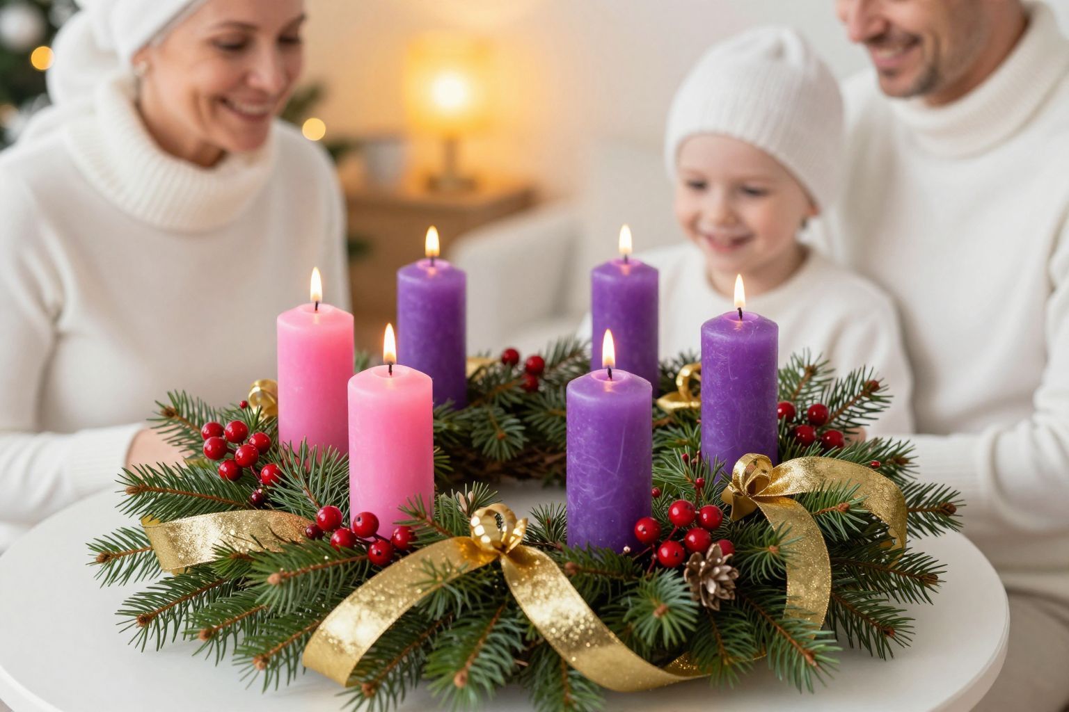 Az első gyertya a hit fényét hozza el.