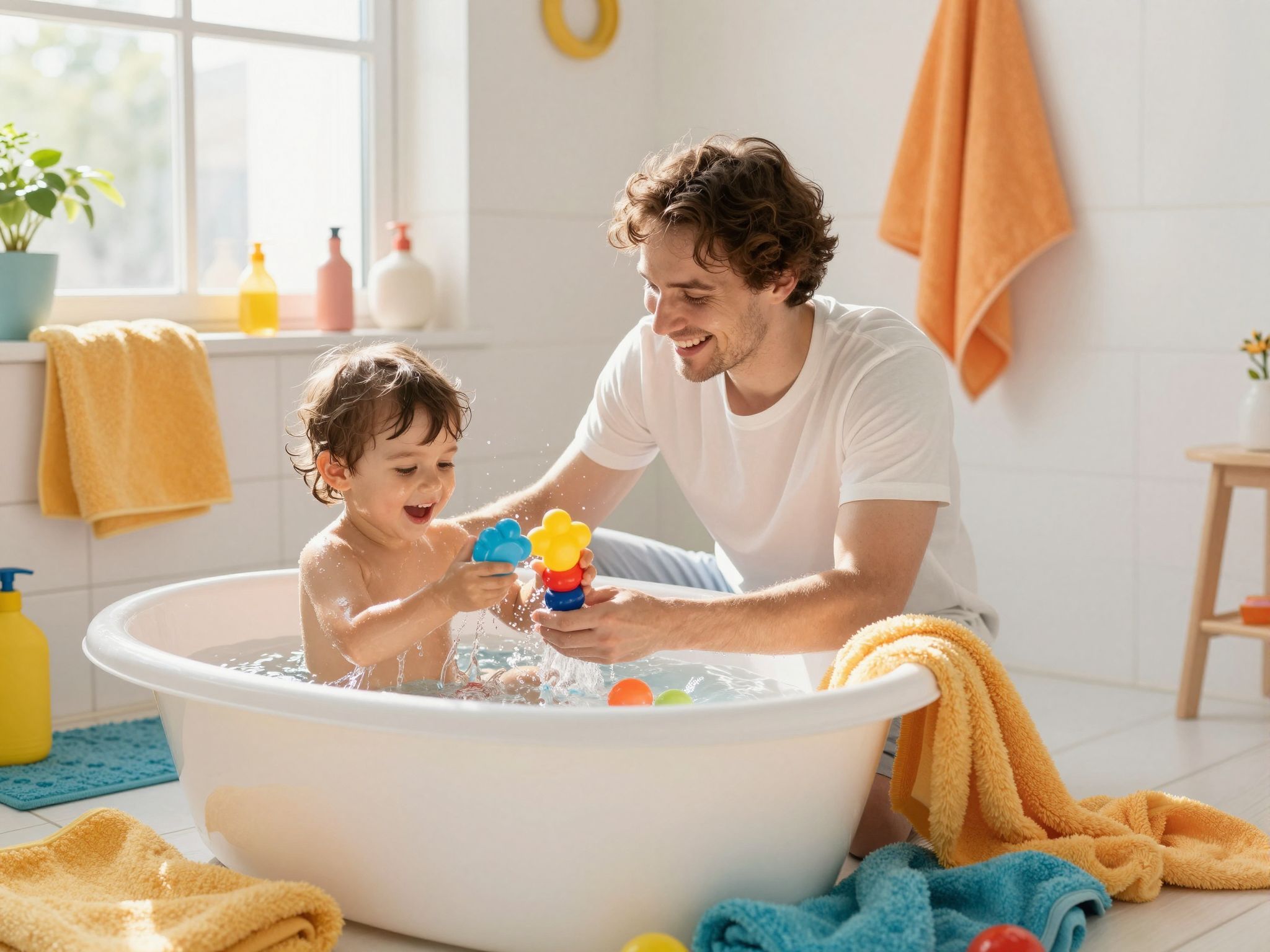 A vízi játékok erősítik a szülő-gyerek kapcsolatot.