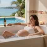 Fürdés terhesen: biztonságos a forró fürdő, a medence vagy a Balaton?